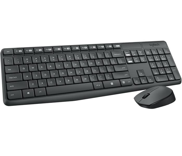 Logitech MK235 toetsenbord Inclusief muis RF Draadloos Portugees Grijs