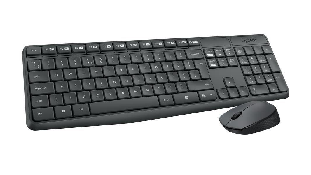 Logitech MK235 toetsenbord Inclusief muis USB AZERTY Frans Grijs