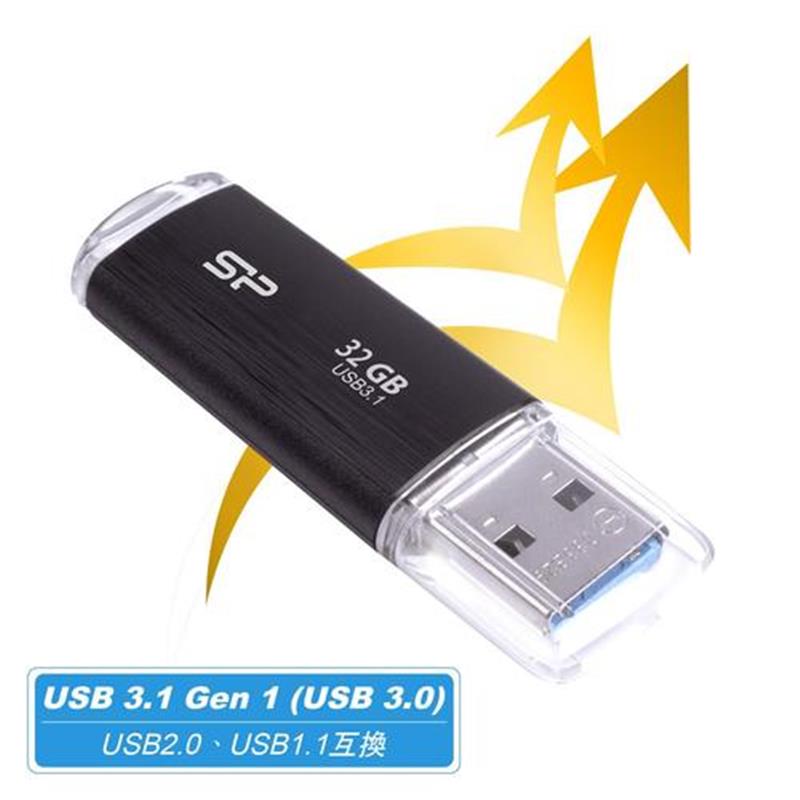 Silicon Power 32GB Blaze B02 USB 3.0 flashdrive Zwart