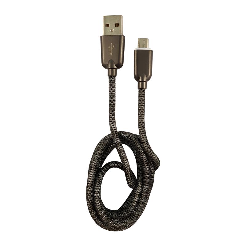 LC-Power LC-C-USB-MICRO-1M-6 USB A to Micro USB cable metal black 1m
