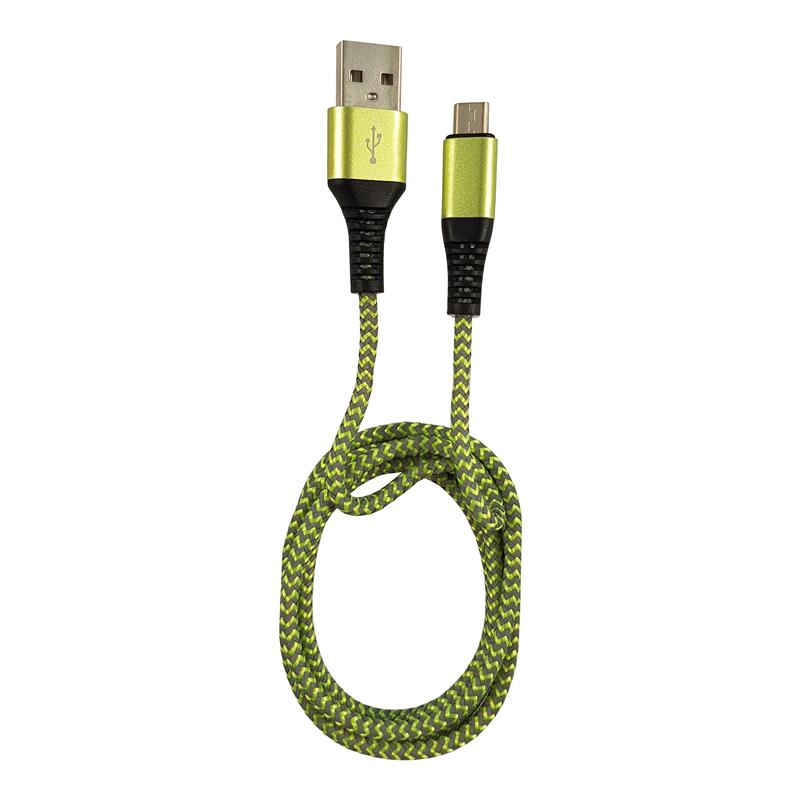 LC-Power LC-C-USB-MICRO-1M-7 USB A to Micro USB cable green grey 1m