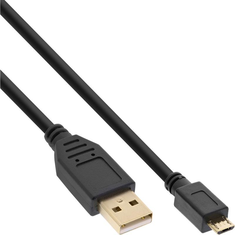 InLine Micro USB 2 0 Cable USB Type A male to Micro-B male black 5m