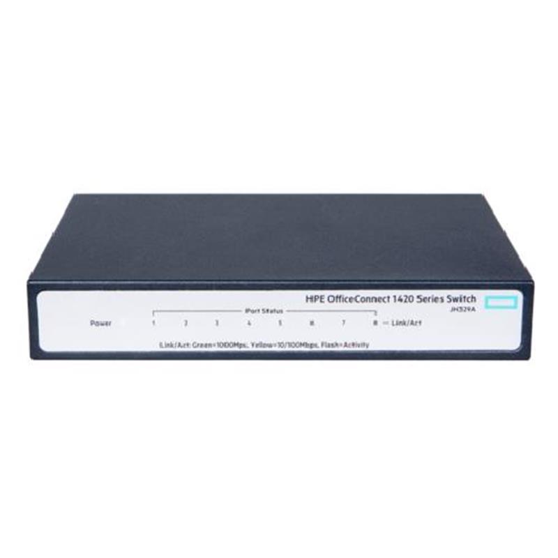 Hewlett Packard Enterprise OfficeConnect 1420 8G Unmanaged L2 Gigabit Ethernet 10 100 1000 Grijs 1U