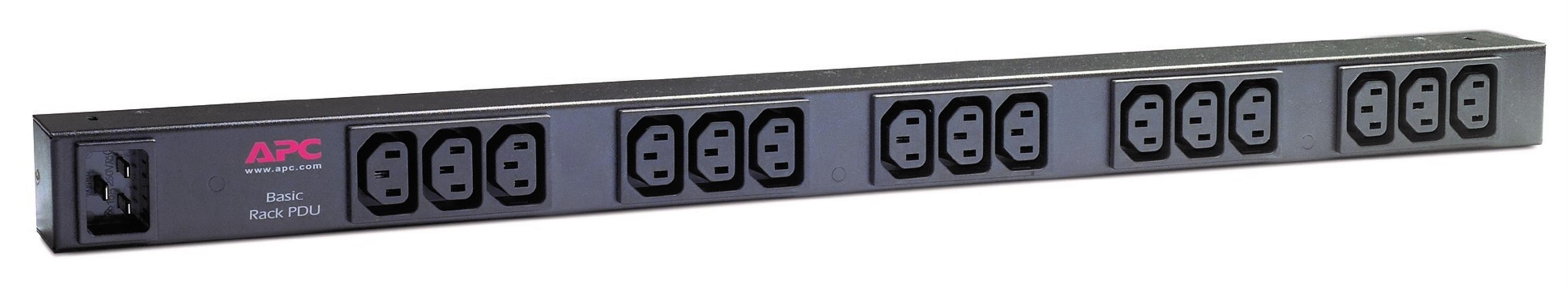 APC Rack PDU, Basic, ZeroU, 16A, 230V, (15x) C13, C20 stekker