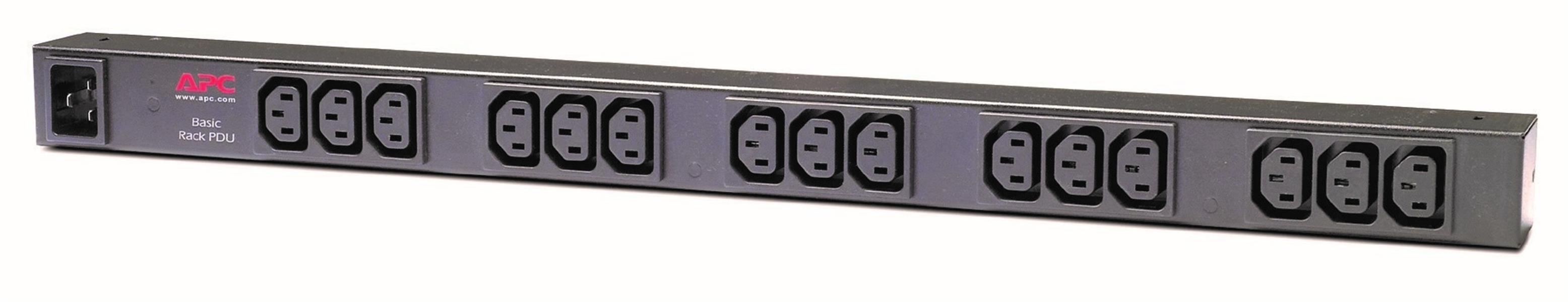 APC Rack PDU, Basic, ZeroU, 16A, 230V, (15x) C13, C20 stekker