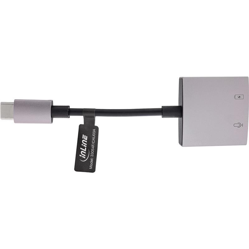 InLine USB-C Audio Adapter Cable USB-C to 3 5mm Jack PD 30W