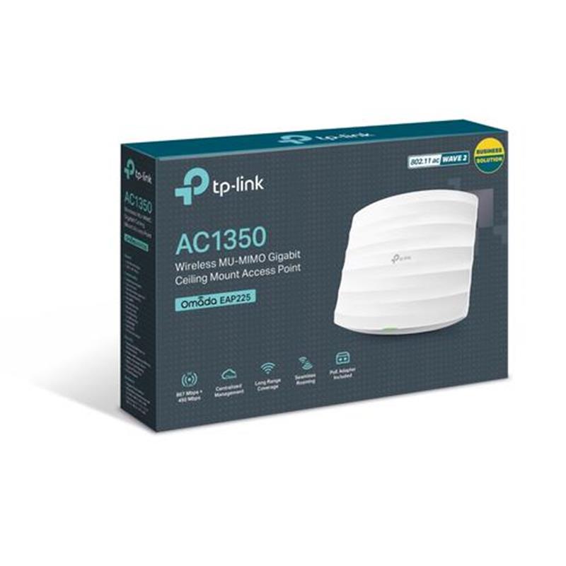 TP-LINK EAP225 draadloze router Dual-band (2.4 GHz / 5 GHz) Gigabit Ethernet Wit