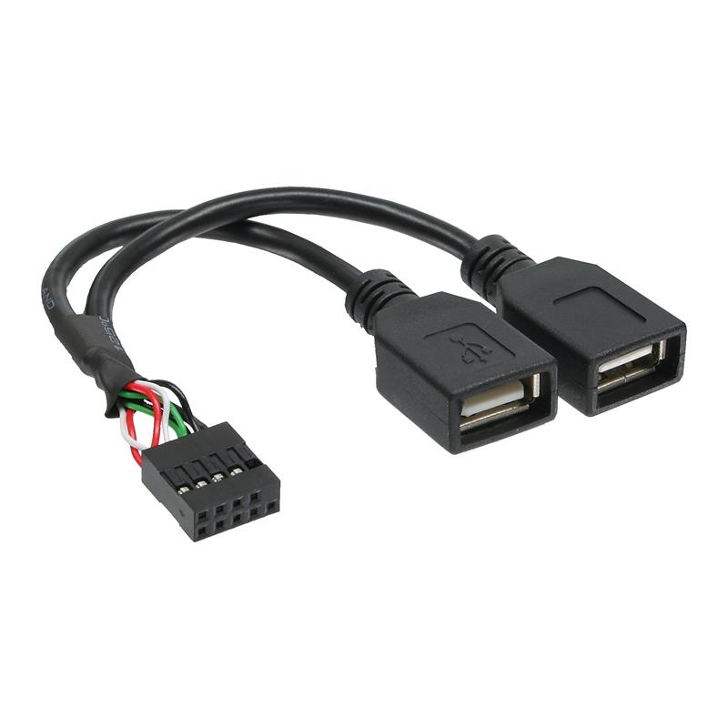 InLine USB 2 0 Adapterkabel 2x Female A auf Pfostenanschluss