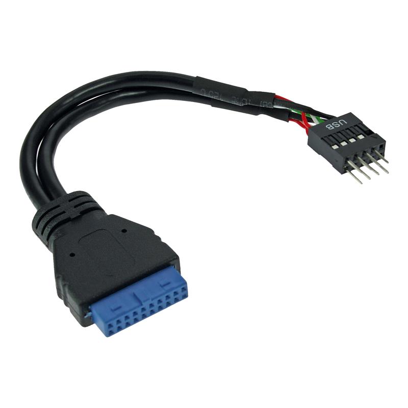 InLine USB 3 0 zu 2 0 Adapterkabel intern USB 3 0 auf USB 2 0 Pfostenanschluss 0 15m