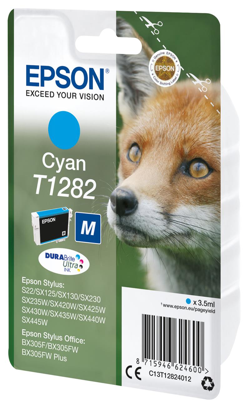 Epson Fox Singlepack Cyan T1282 DURABrite Ultra Ink