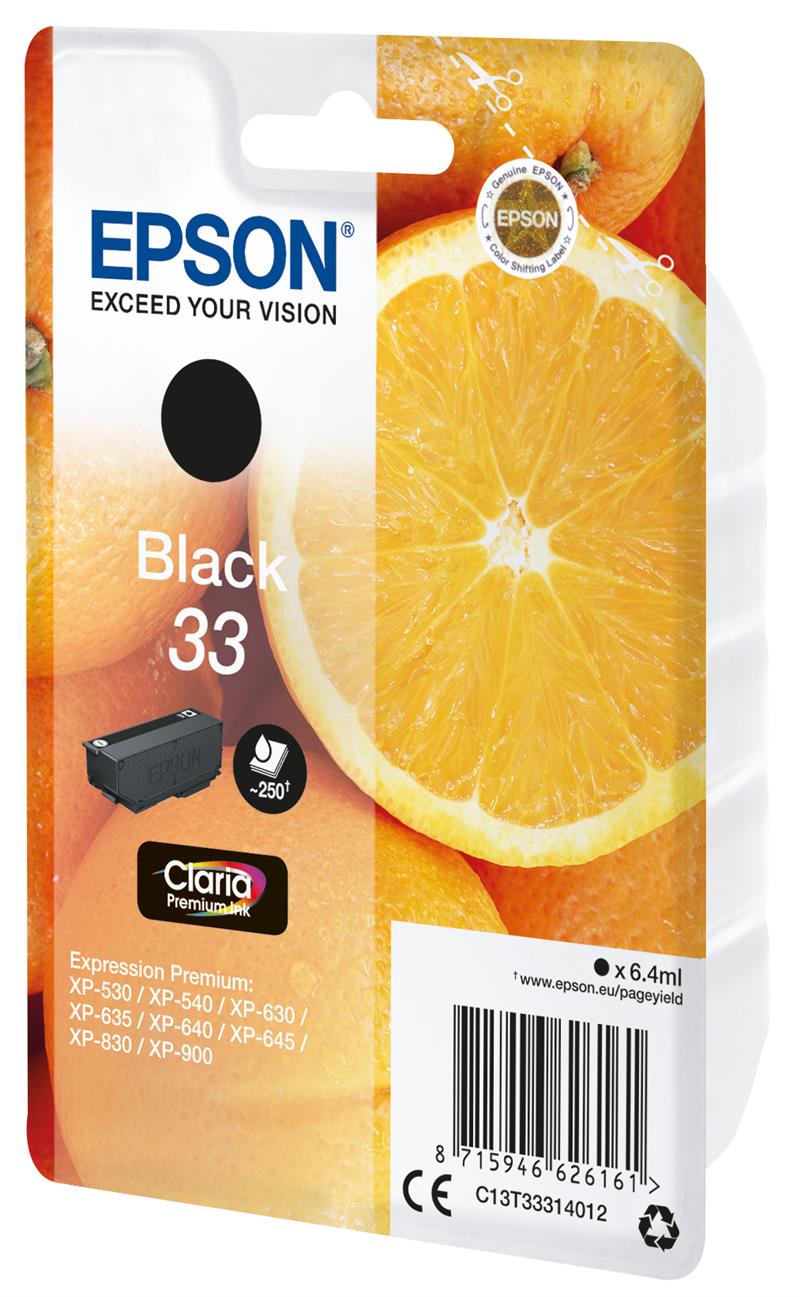 Epson Oranges Singlepack Black 33 Claria Premium Ink