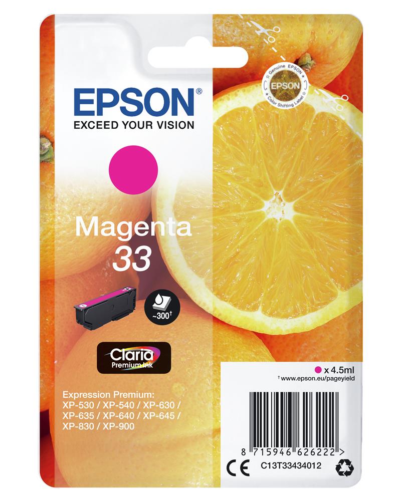 Epson Oranges Singlepack Magenta 33 Claria Premium Ink