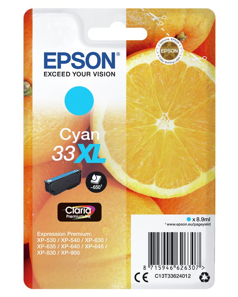 Epson Oranges Singlepack Cyan 33XL Claria Premium Ink