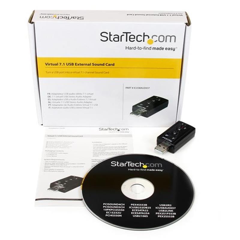 StarTech.com Virtuele 7.1 USB Stereo Audio Adapter Externe Geluidkaart