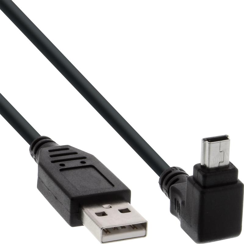 InLine USB Type A male to Mini 5 Pin male up angled 90° black 3m