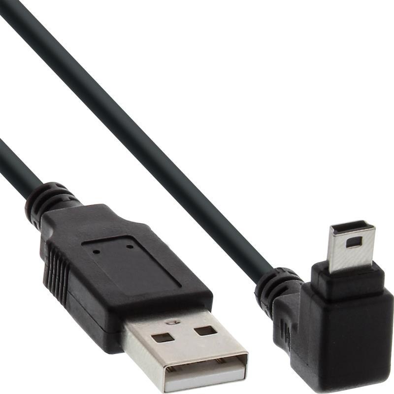 InLine USB Type A male to Mini-USB male 5 Pin down angled 90° black 2m