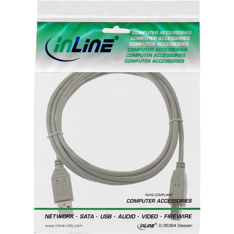 InLine USB 2 0 kabel beige AM BM 7m