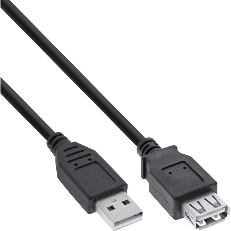 InLine USB 2 0 kabel zwart A M V 3m