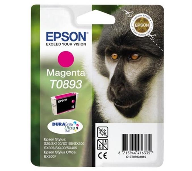 Epson Monkey Singlepack Magenta T0893 DURABrite Ultra Ink