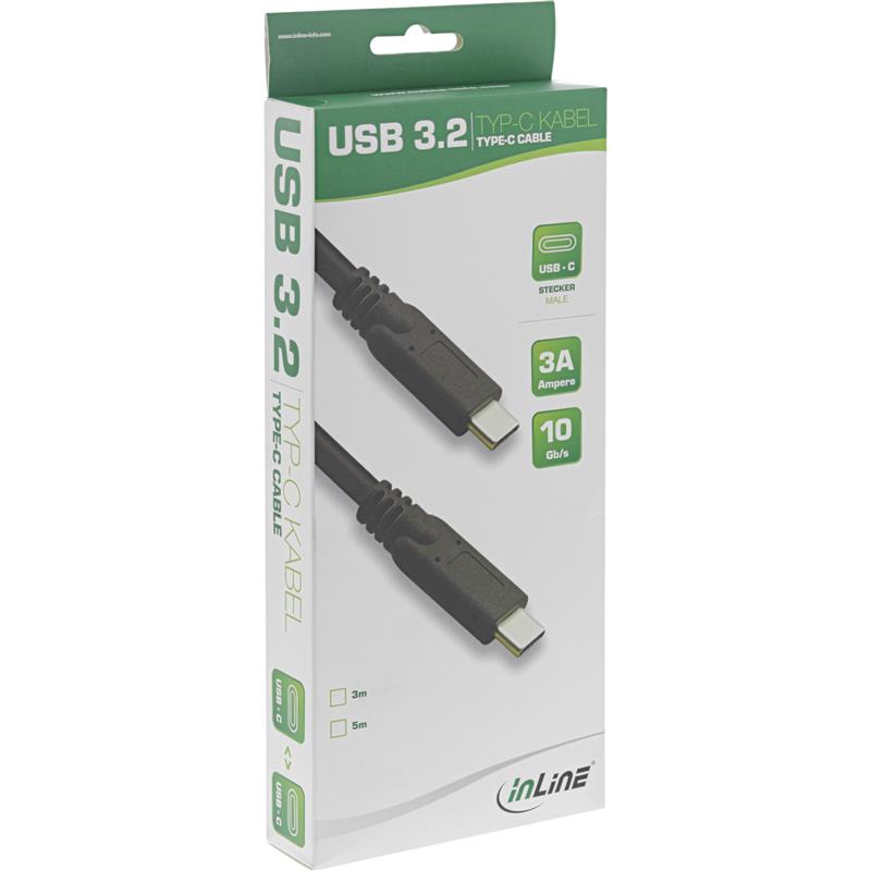 InLine USB 3 2 Gen 2x1 Cable USB Type-C male male black 3m