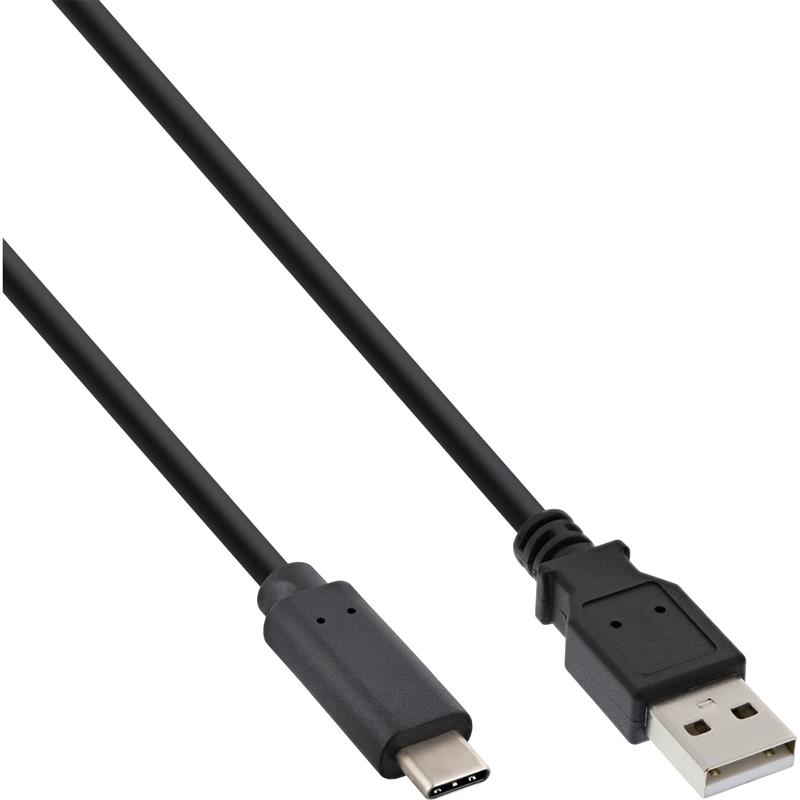 InLine USB 2 0 Cable Type C male to A male black 3m