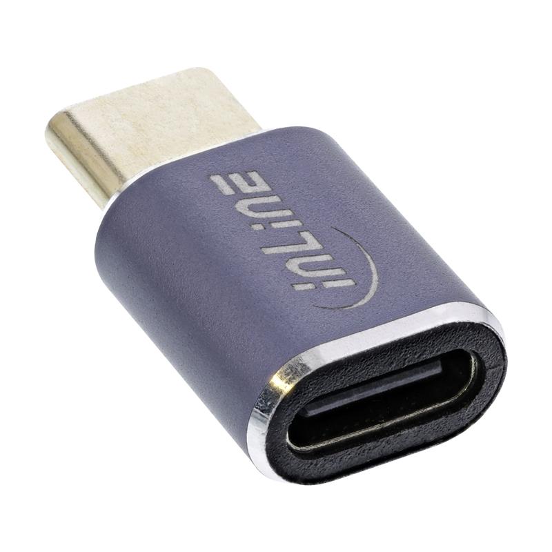 InLine USB4 Adapter USB Type-C male female aluminium grey