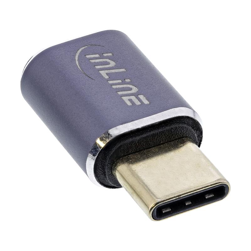 InLine USB4 Adapter USB Type-C male female aluminium grey