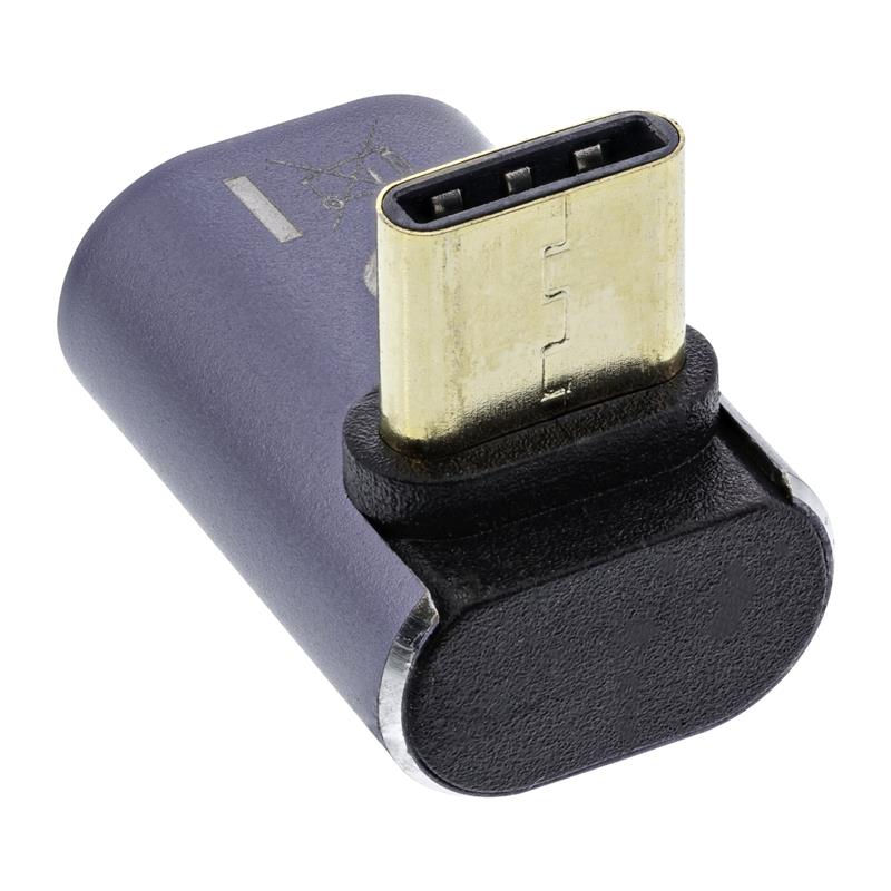 InLine USB4 Adapter USB Type-C male female up down angled aluminium grey