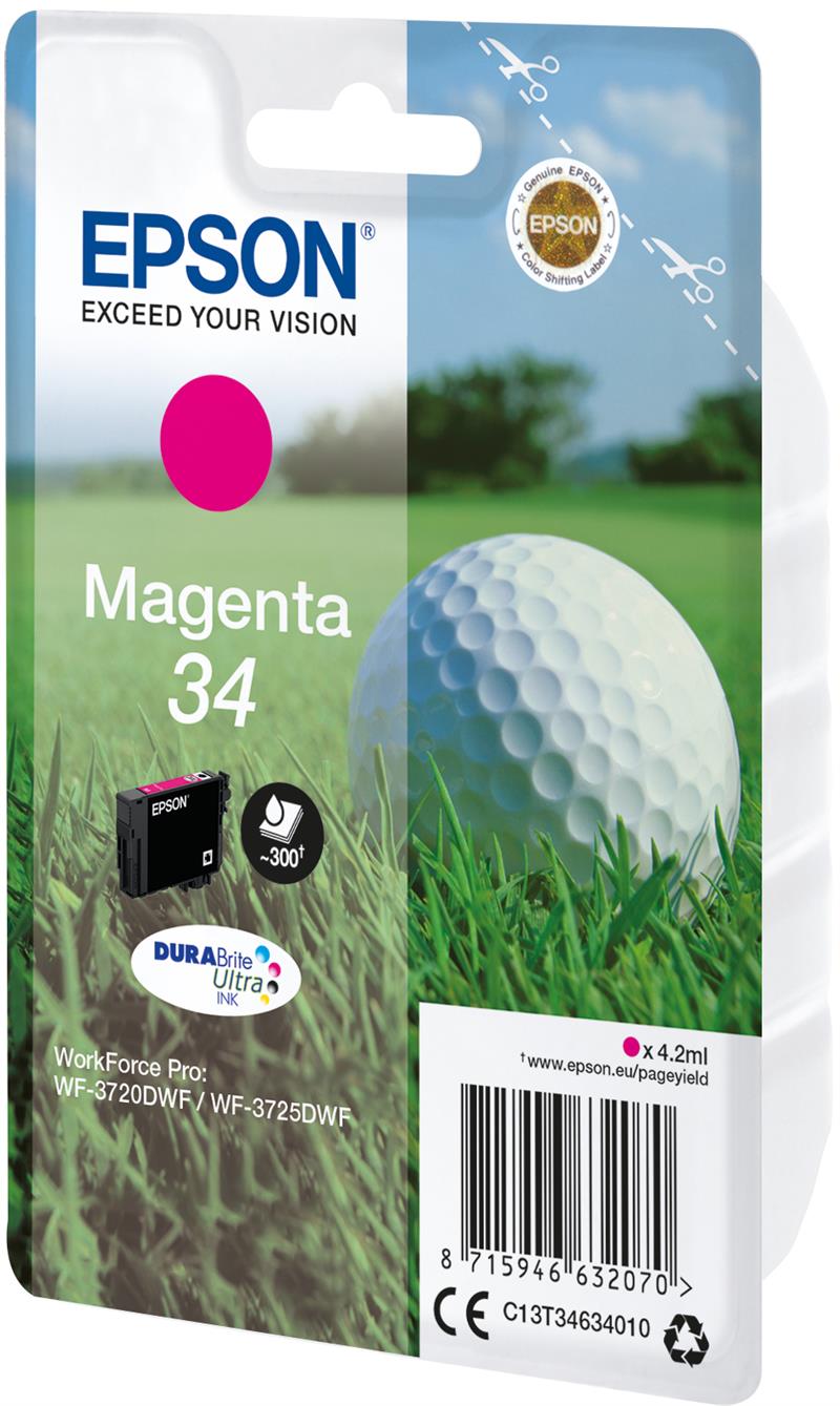 Epson Golf ball Singlepack Magenta 34 DURABrite Ultra Ink