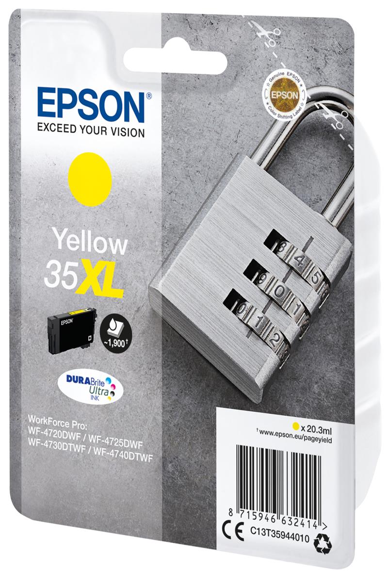 Epson Padlock Singlepack Yellow 35XL DURABrite Ultra Ink