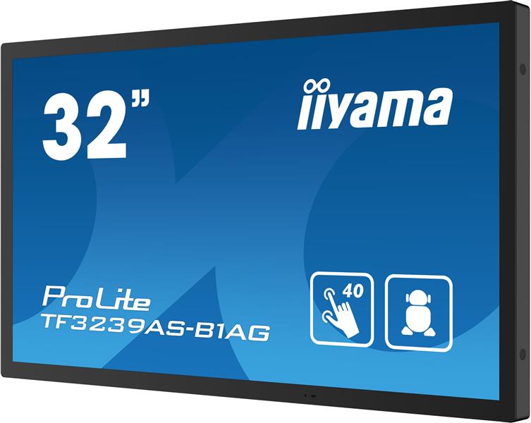 iiyama TF3239AS-B1AG beeldkrant Digitale signage flatscreen 80 cm (31.5"") LED 500 cd/m² 2.4K Ultra HD Zwart Touchscreen Type processor Android 24/7