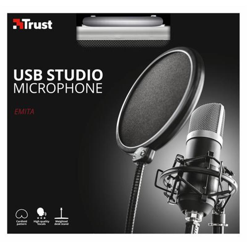 Trust 21753 microfoon Microfoon voor studios Zwart