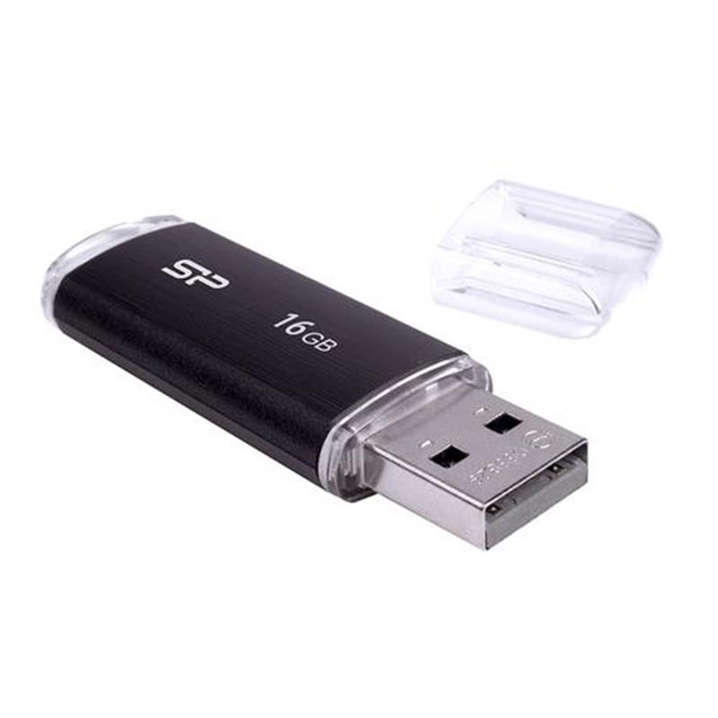 Silicon Power 16GB Ultima U02 USB 2.0 flashdrive Zwart