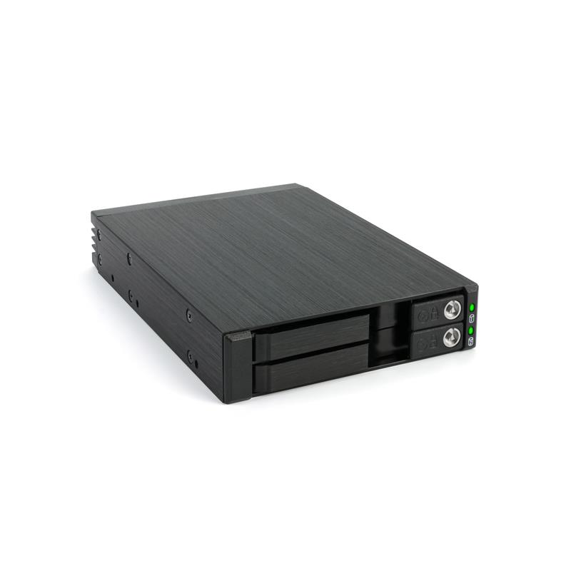 FANTEC MR-25DUAL 2 5 SATA SAS HDD SSD removable frame black