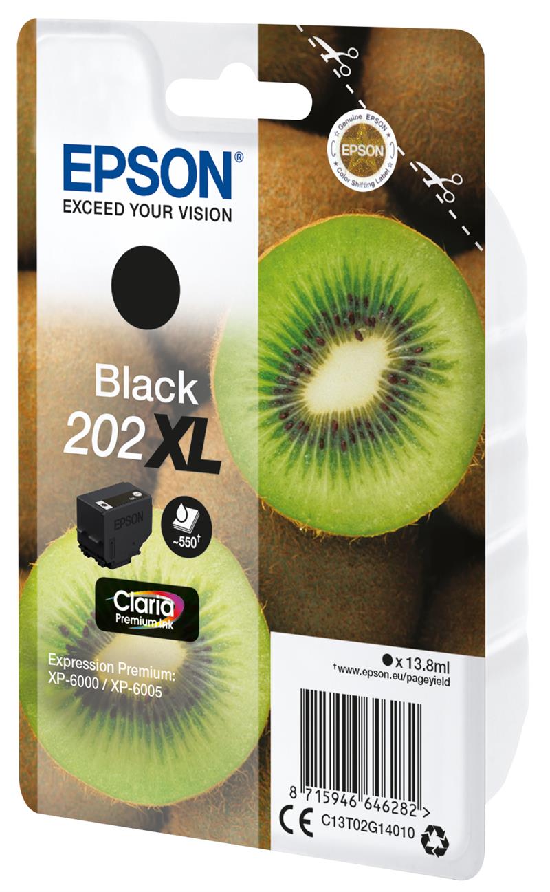 Epson Kiwi Singlepack Black 202XL Claria Premium Ink