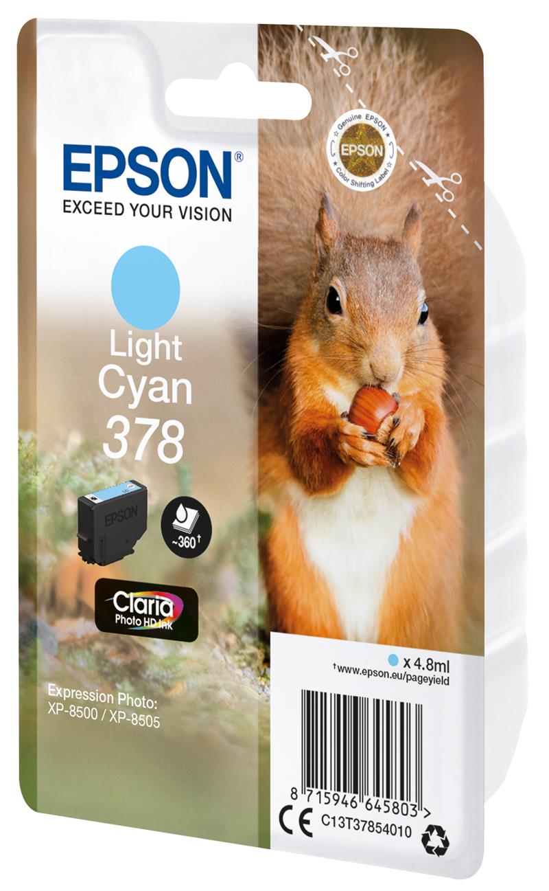 Epson Squirrel Singlepack Light Cyan 378 Claria Photo HD Ink