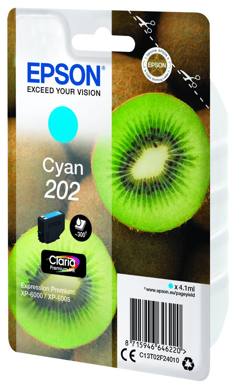 Epson Kiwi Singlepack Cyan 202 Claria Premium Ink