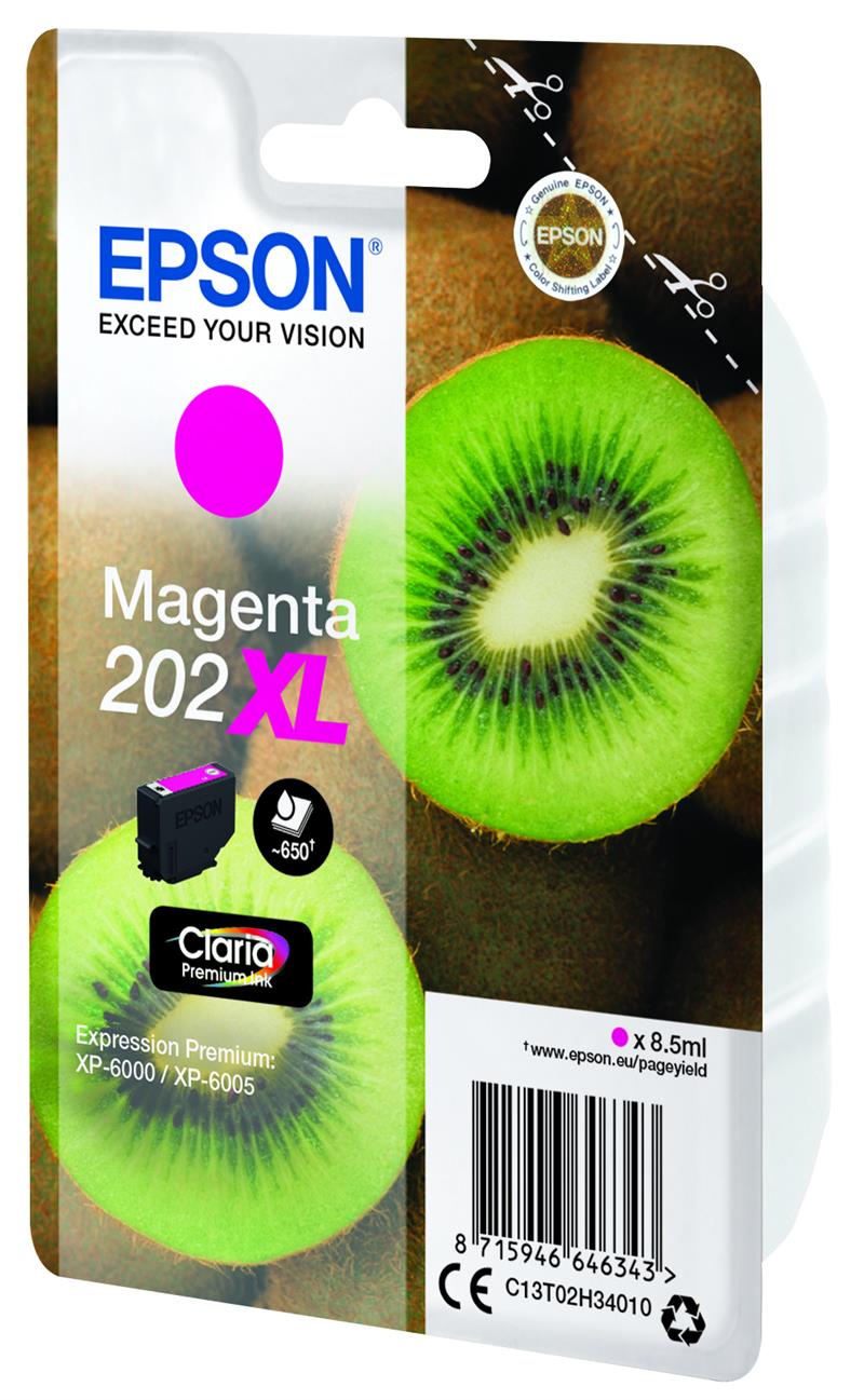 Epson Kiwi Singlepack Magenta 202XL Claria Premium Ink