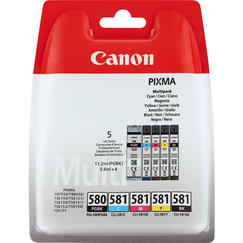 Canon PGI-580/CLI-581 Origineel Zwart, Cyaan, Magenta, Geel Multipack