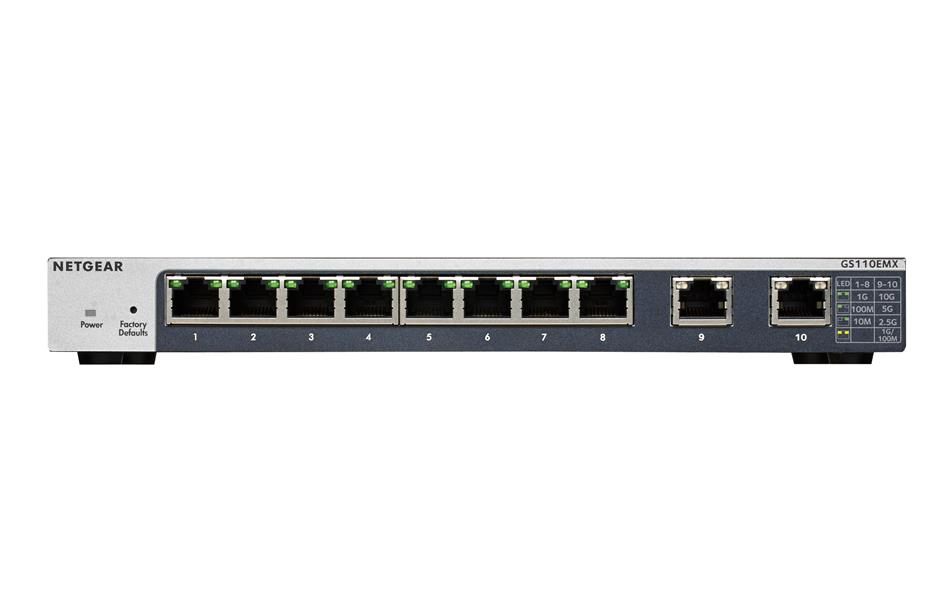 Netgear GS110EMX Managed L2 10G Ethernet (100/1000/10000) Zwart