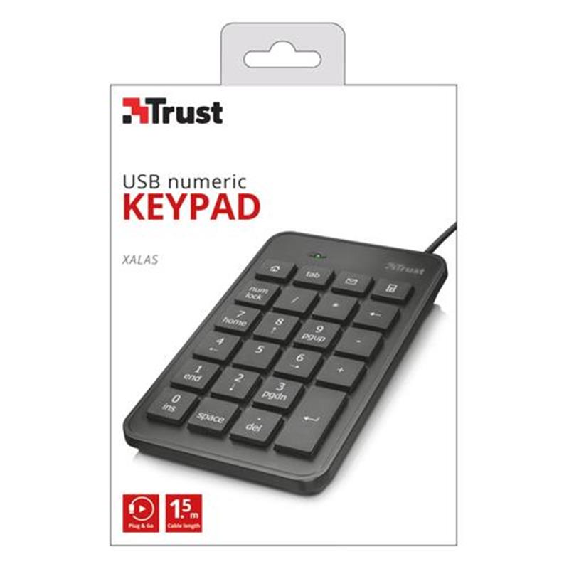 Trust Xalas - Numeriek toetsenbord - Zwart