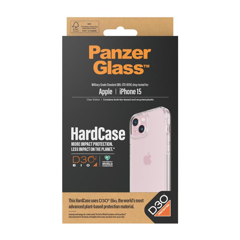 PanzerGlass HardCase with D3O iPhone 2023 6.1 mobiele telefoon behuizingen Hoes Transparant