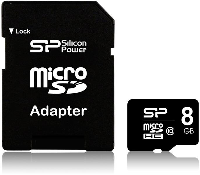 Silicon Power SP008GBSTH010V10SP flashgeheugen 8 GB MicroSDHC Klasse 10