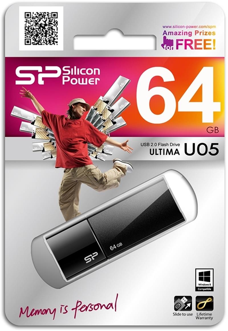 Silicon Power Ultima U05 64GB USB flash drive USB Type-A 2.0 Zwart