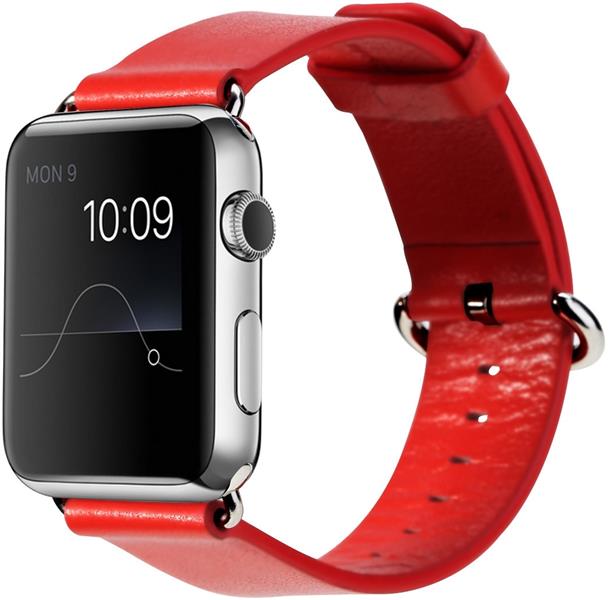 Rock Genuine Leather Watchband Apple Watch 38mm Red