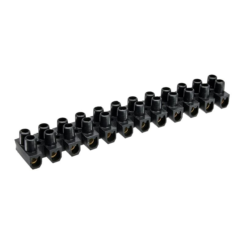InLine Klemmenblok 6mm² 12er rij zwart 10stk 