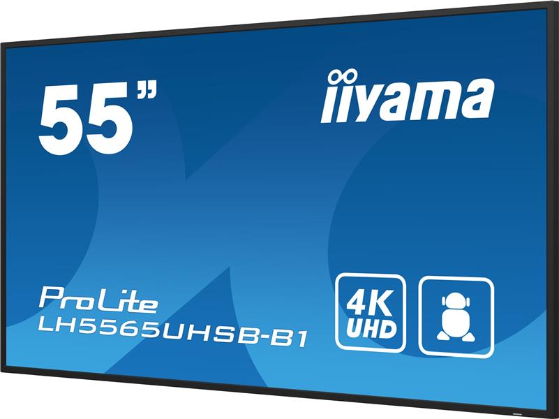 iiyama LH5565UHSB-B1 beeldkrant Kiosk-ontwerp 138,7 cm (54.6"") LED Wifi 800 cd/m² 4K Ultra HD Zwart Type processor Android 11 24/7