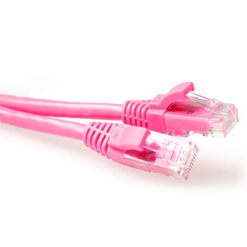 ACT IS1800 netwerkkabel Roze 0,5 m Cat6 U/UTP (UTP)