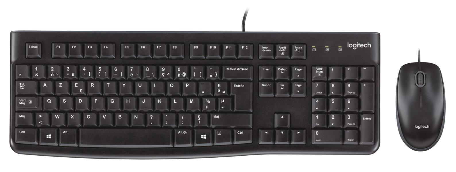 Logitech MK120 toetsenbord USB AZERTY Belgisch Zwart