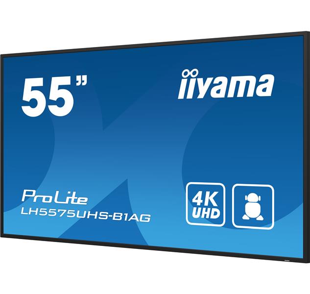 iiyama ProLite Digitale signage flatscreen 138,7 cm (54.6"") LCD Wifi 500 cd/m² 4K Ultra HD Zwart Type processor Android 11 24/7